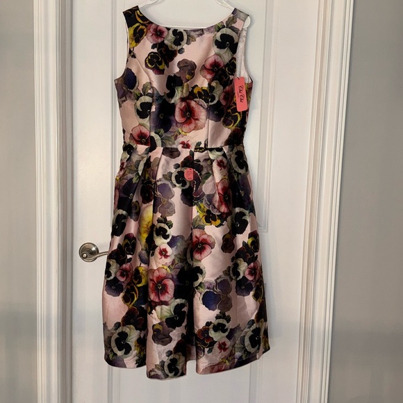 Chi Chi London Pink Floral Fit & Flare Dress | NWT Size 16 (US 12) - Picture 1 of 5